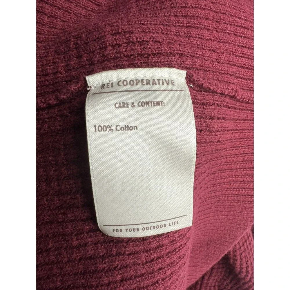 REI Co-op Men Red XL crewneck Sweater Wallace Lake Waffle Knit Thermal Pullover